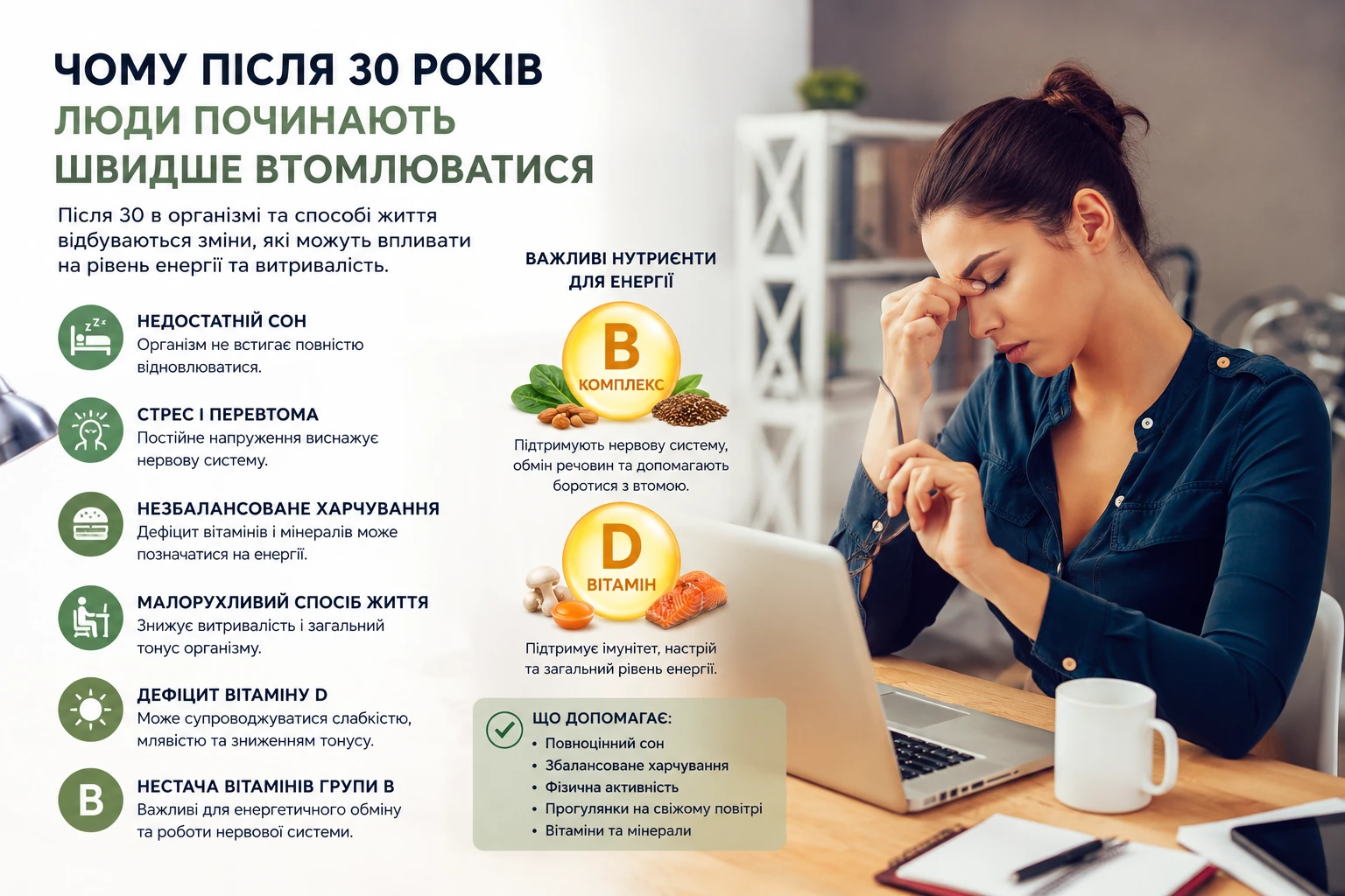 Чому після 30 років люди починають швидше втомлюватися